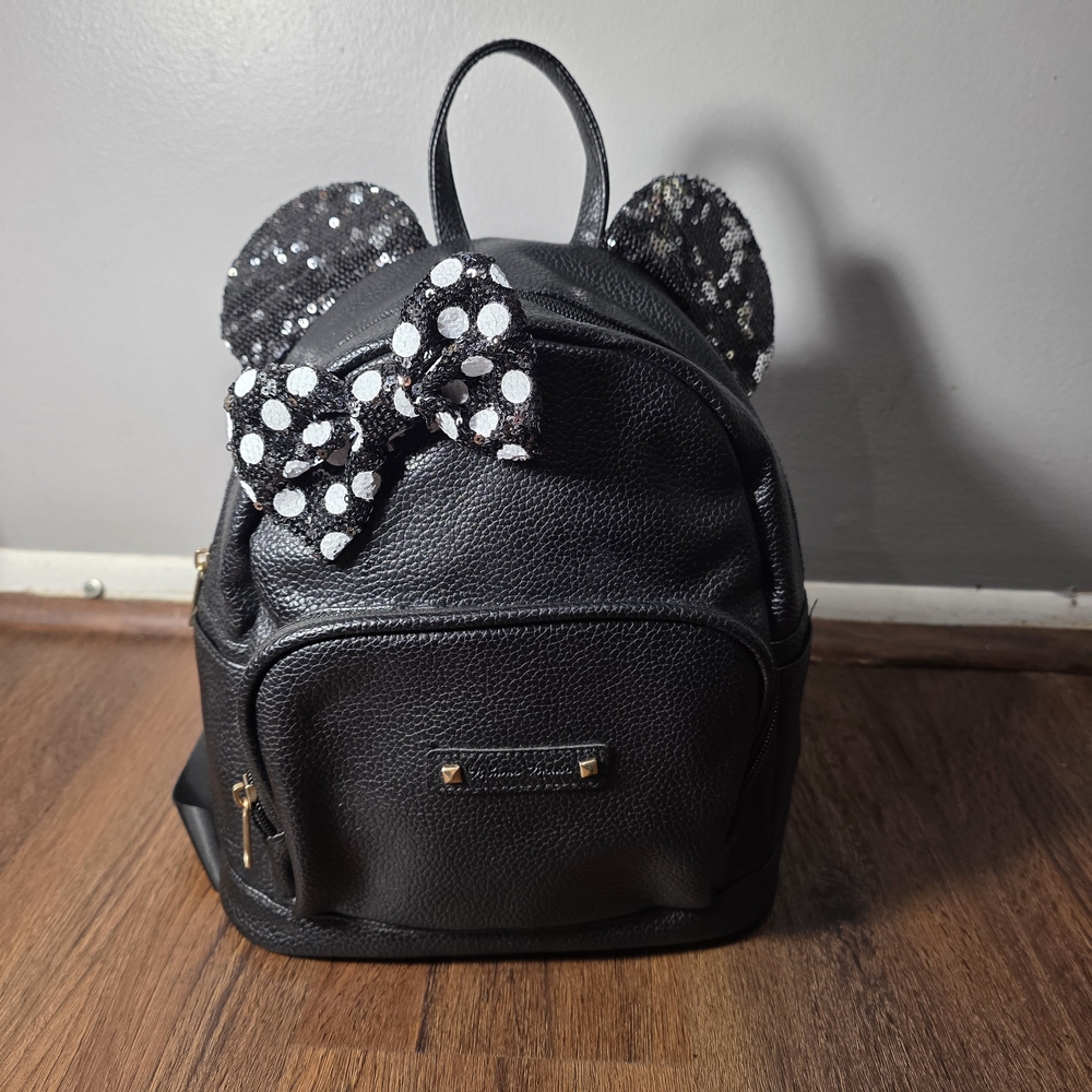 Disney Black and White Polka Dot Bow Kids Backpack